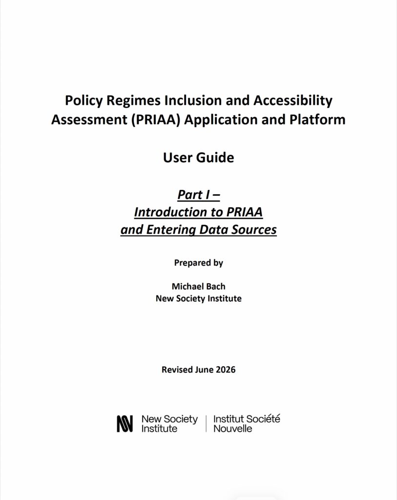 “Policy Regimes Inclusion and Accessibility Assessment (PRIAA) Application and Platform User Guide Part I